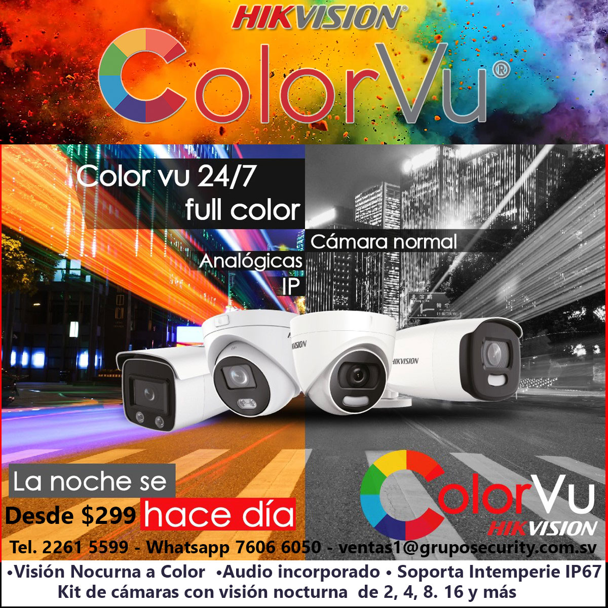 CAMARAS DE SEGURIDAD VISION NOCTURNA A COLOR