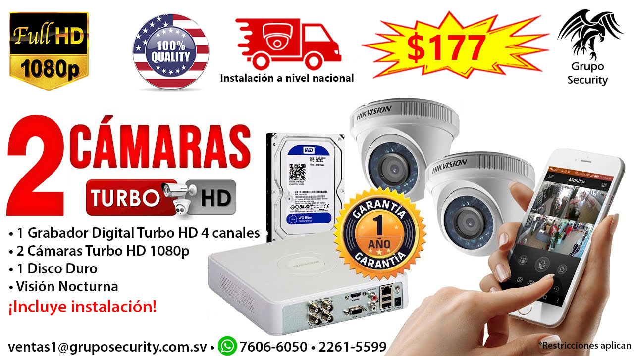 Kit 2 Cámaras para Hogar y Negocio