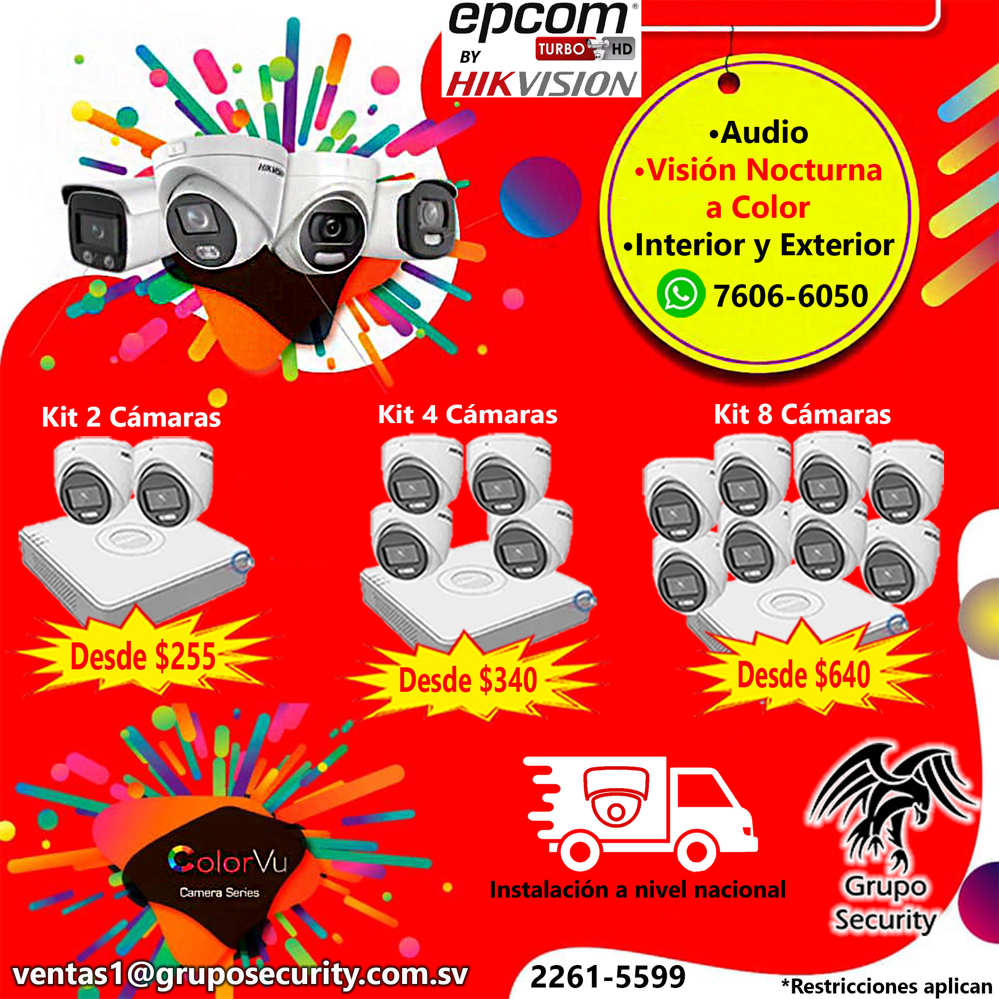 CAMARAS CON AUDIO Y VISION NOCTURNA A COLOR